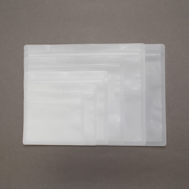 반투명 무광 지퍼백 봉투 가로형 6가지사이즈 100매 우진포장